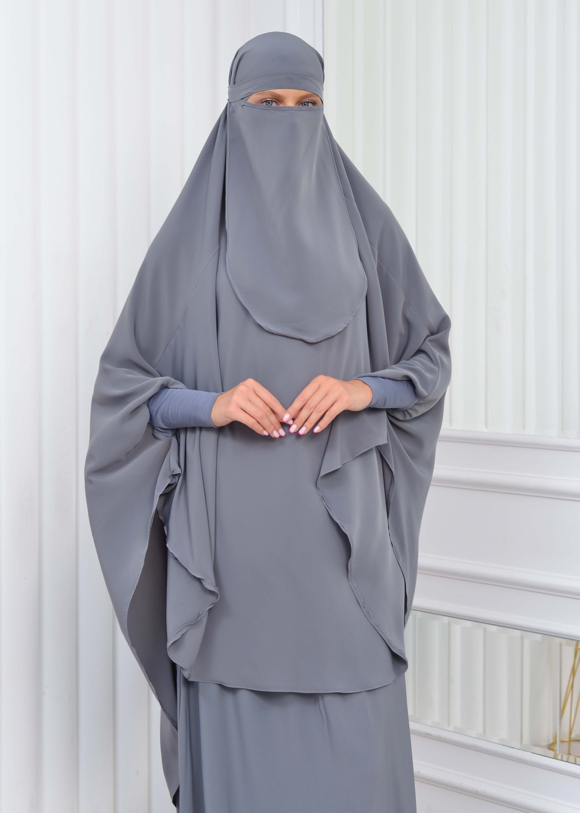 ISLAMIC WEARING Hijab 2Pieces Madine LIGRA Sleeve 822 - Anthrazit
