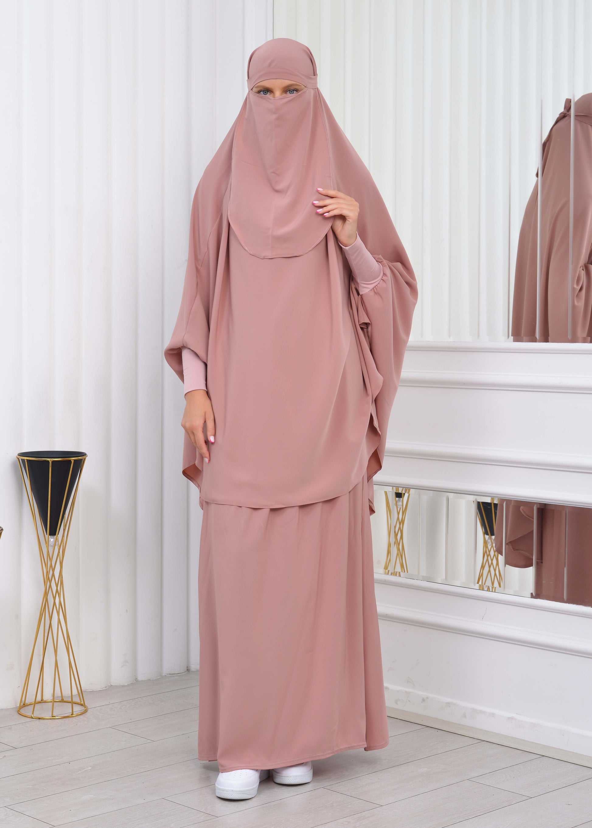ISLAMIC WEARING Hijab 2Pieces Madine LIGRA Sleeve 822 - Puder