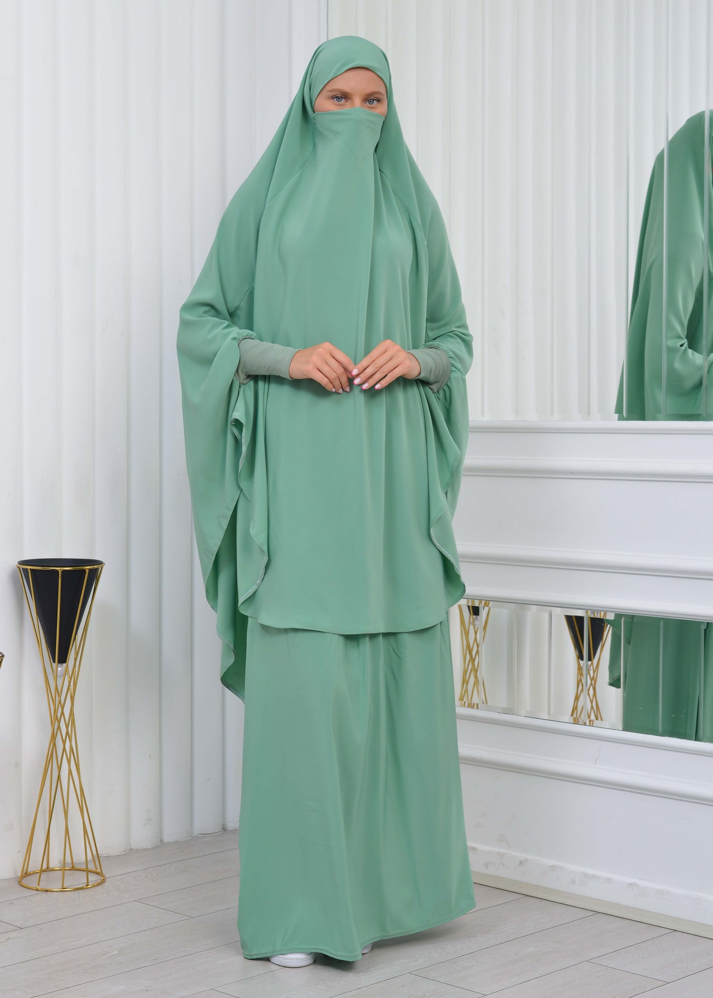 ISLAMIC WEARING Hijab 2Pieces Madine LIGRA Sleeve 822 - Mint