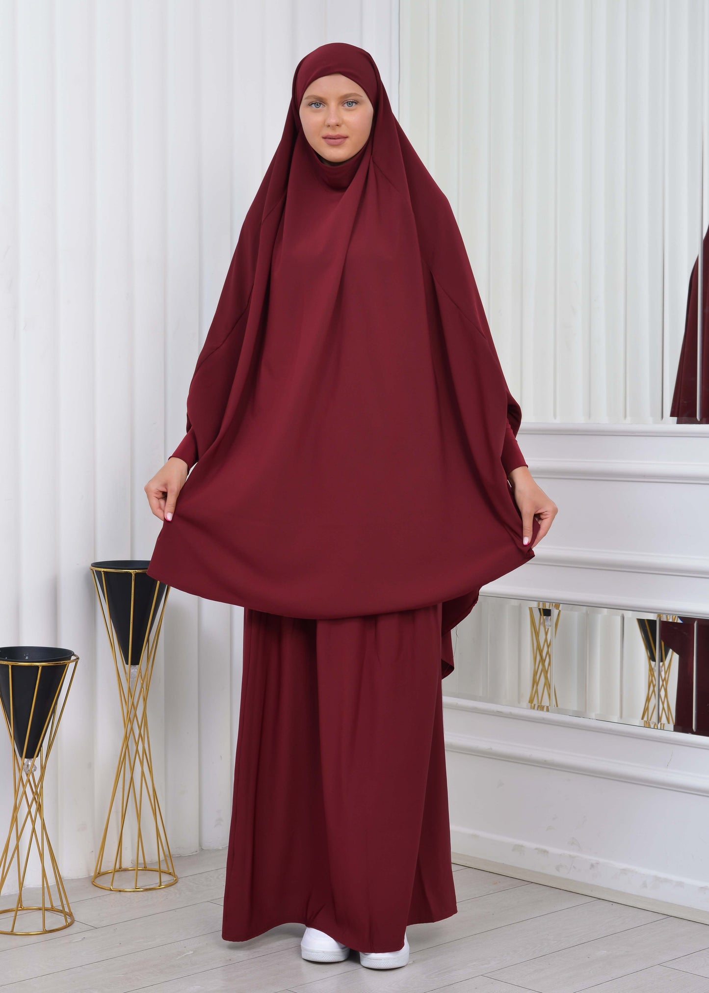 ISLAMIC WEARING Hijab 2Pieces Madine LIGRA Sleeve 822 - Bordeaux