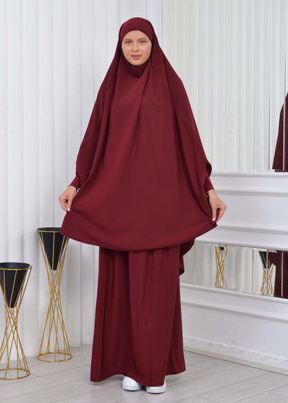 ISLAMIC WEARING Hijab 2Pieces Madine LIGRA Sleeve 822 - Bordeaux