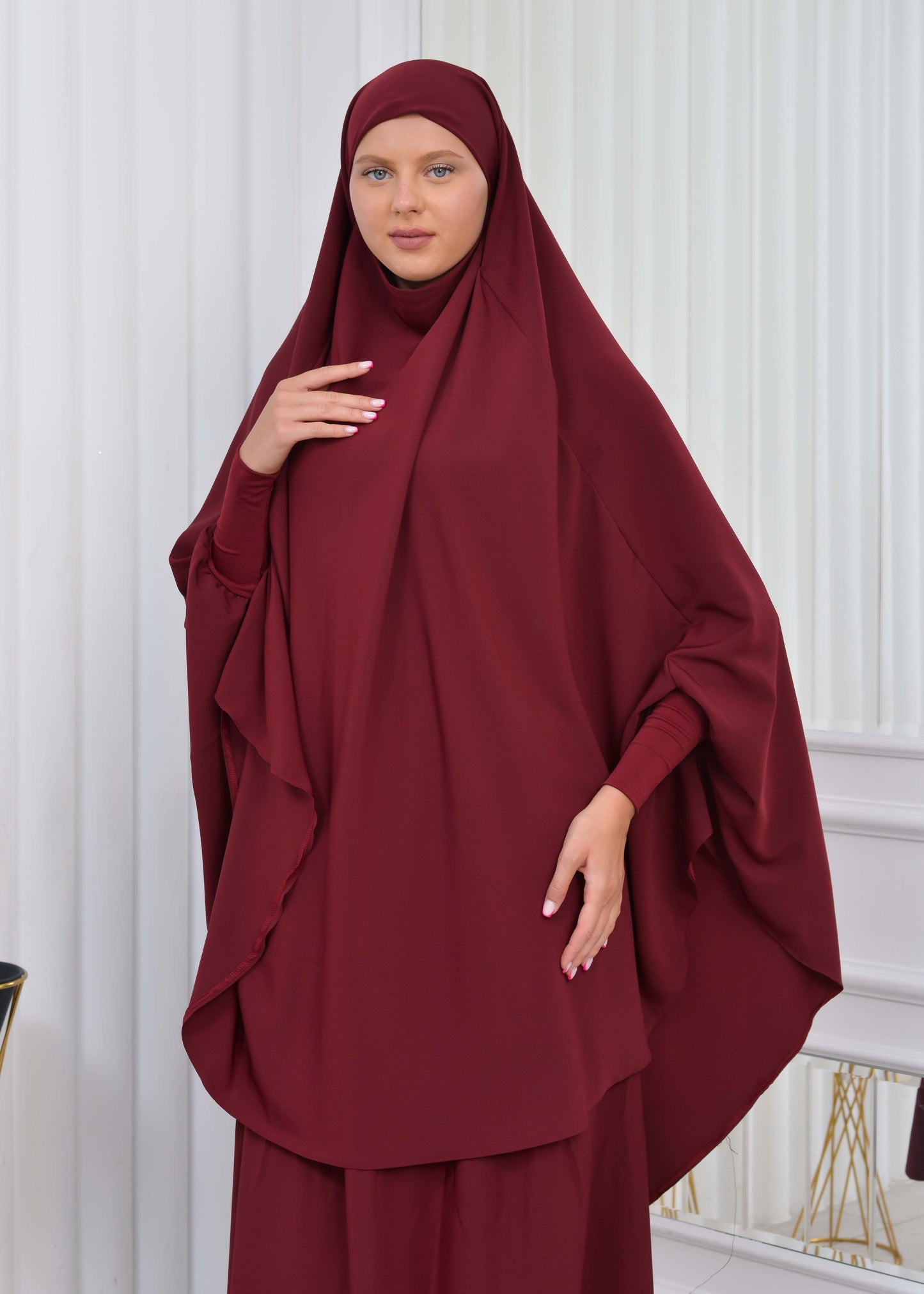ISLAMIC WEARING Hijab 2Pieces Madine LIGRA Sleeve 822 - Bordeaux