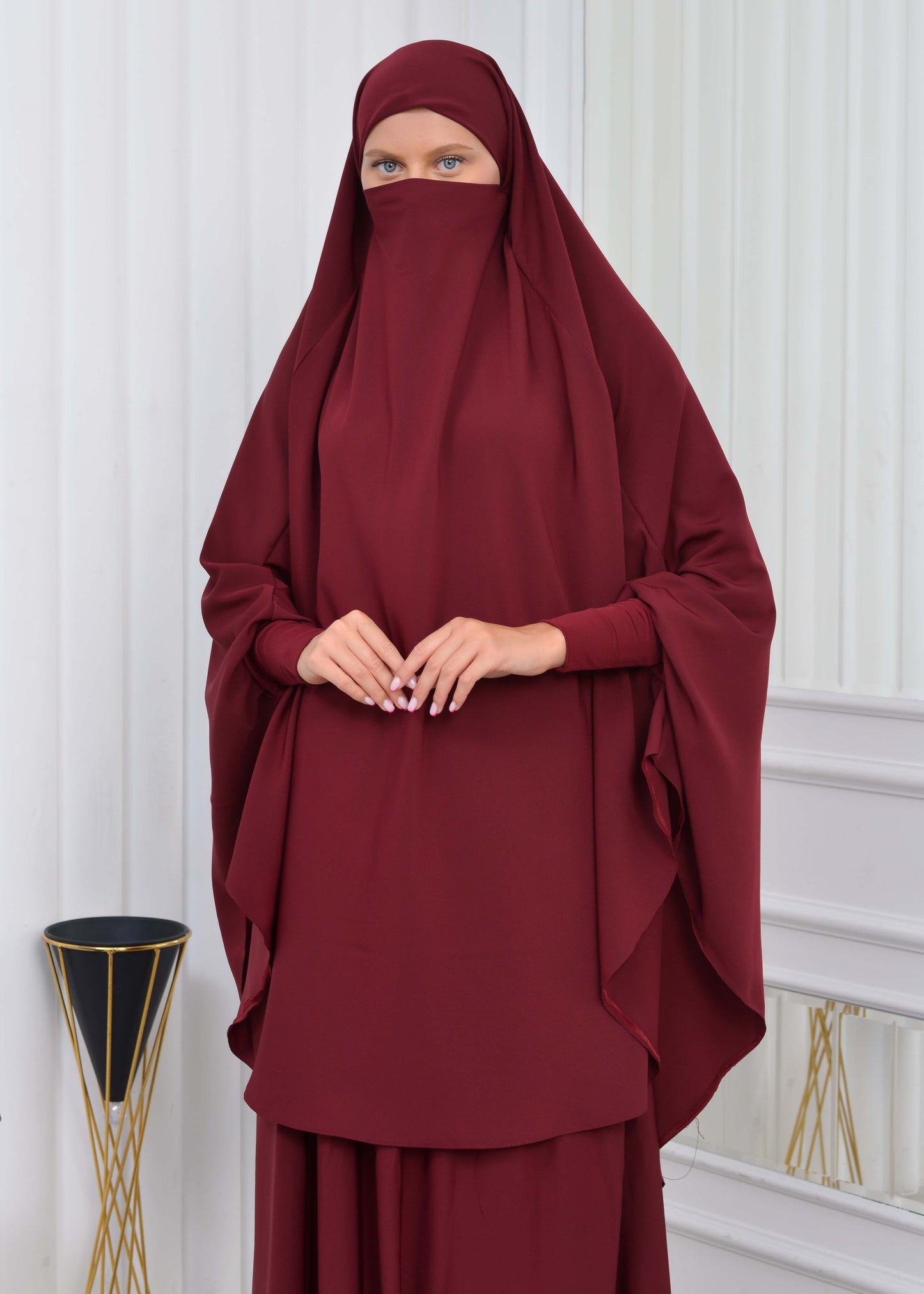ISLAMIC WEARING Hijab 2Pieces Madine LIGRA Sleeve 822 - Bordeaux
