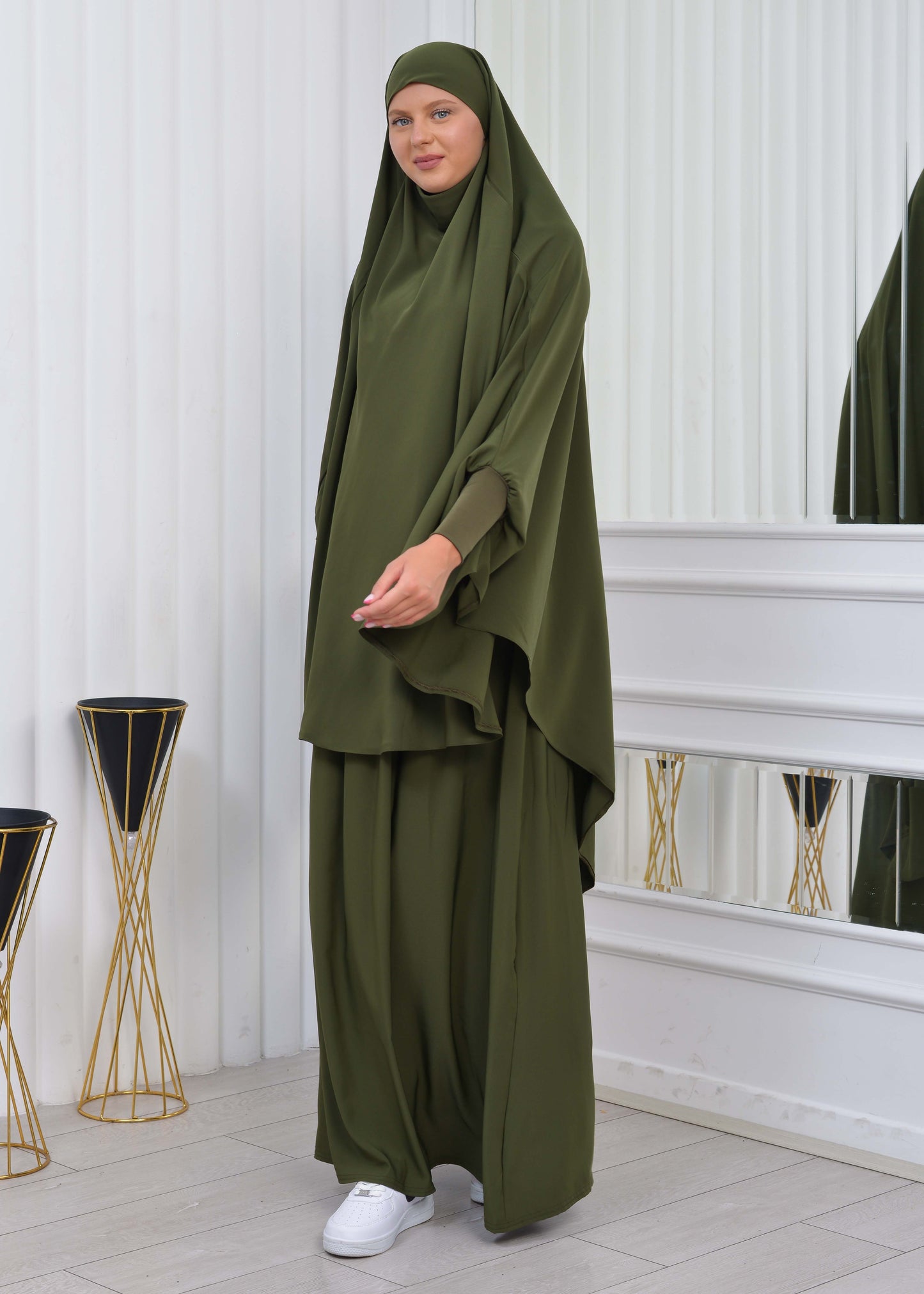 ISLAMIC WEARING Hijab 2Pieces Madine LIGRA Sleeve 822 - Khaki