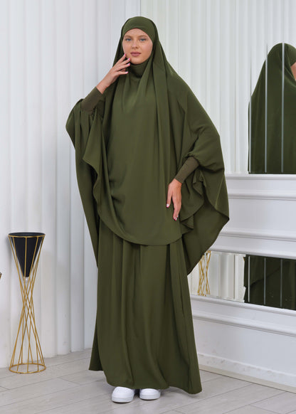 ISLAMIC WEARING Hijab 2Pieces Madine LIGRA Sleeve 822 - Khaki