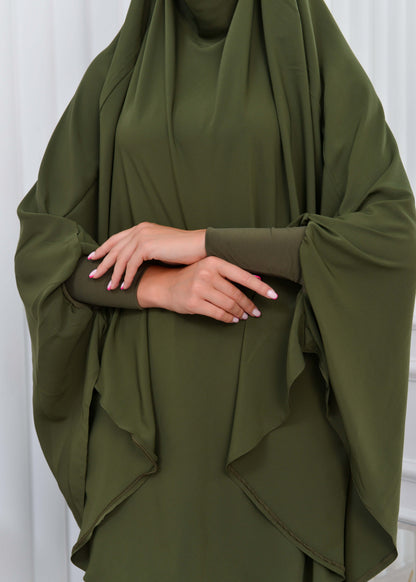ISLAMIC WEARING Hijab 2Pieces Madine LIGRA Sleeve 822 - Khaki