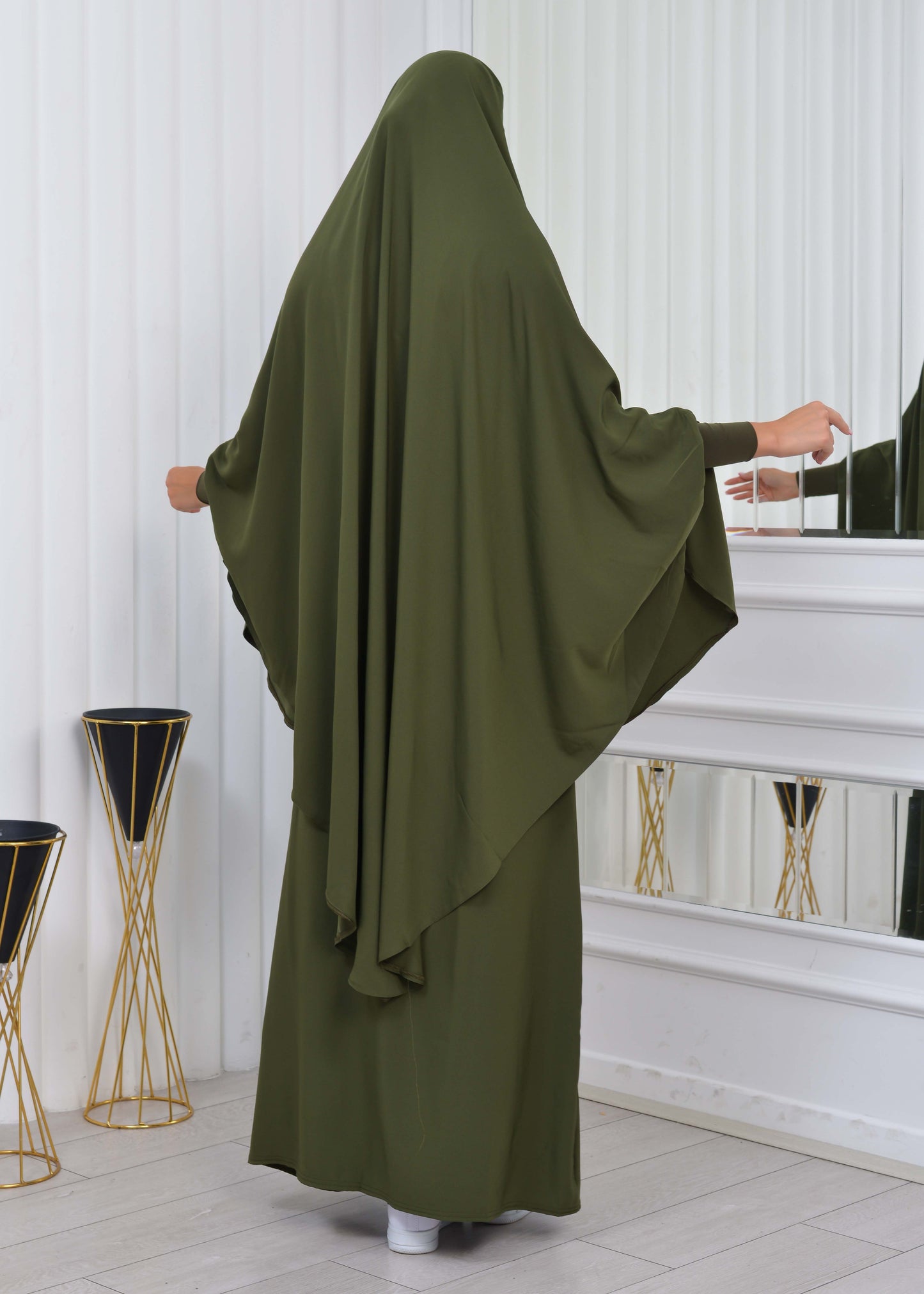 ISLAMIC WEARING Hijab 2Pieces Madine LIGRA Sleeve 822 - Khaki