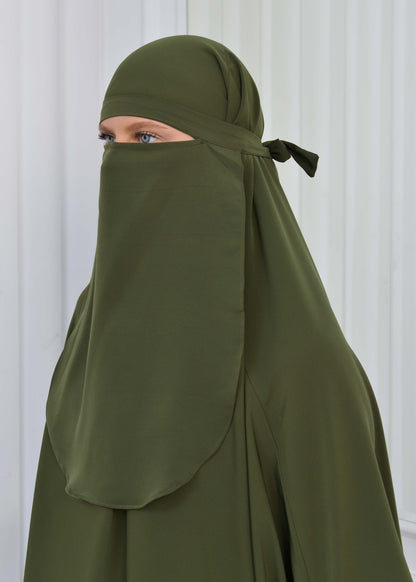 ISLAMIC WEARING Hijab 2Pieces Madine LIGRA Sleeve 822 - Khaki
