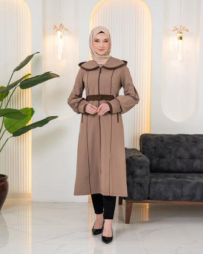 Trenchcoat mit Broschüren-Detail und Satinfutter 1241 - Beige
